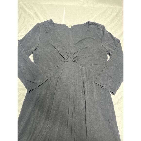 Garnet Hill Women’s dress Small V Neck Empire Waist Black - Picture 3 of 9